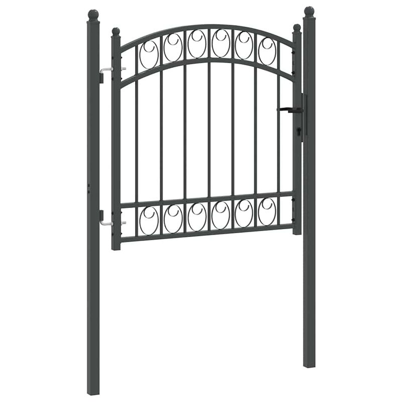 Casa si Gradina - Constructii - Usi interior, exterior si garaj - Usi garaj - Poarta de gard Gri 100 x 100 cm Otel vopsit in pulbere - Infinity.ro