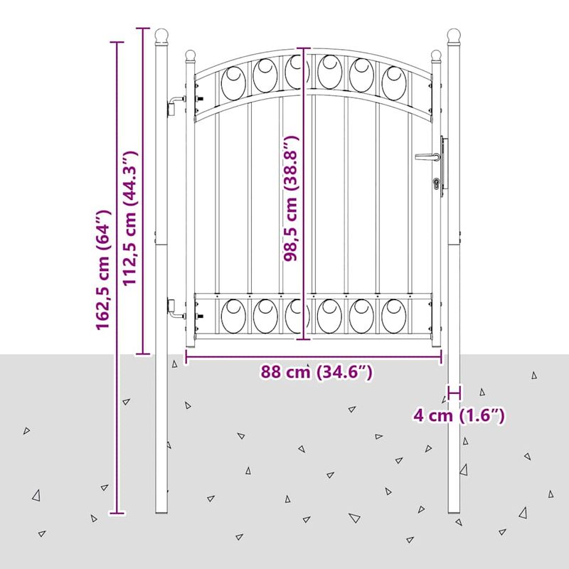 Casa si Gradina - Constructii - Usi interior, exterior si garaj - Usi garaj - Poarta de gard Gri 125 x 100 cm Otel vopsit in pulbere - Infinity.ro
