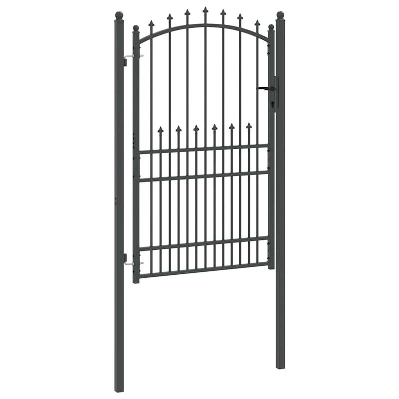 Casa si Gradina - Constructii - Usi interior, exterior si garaj - Usi garaj - Poarta de gard cu tepi Gri 200 x 100 cm Otel vopsit in pulbere - Infinity.ro