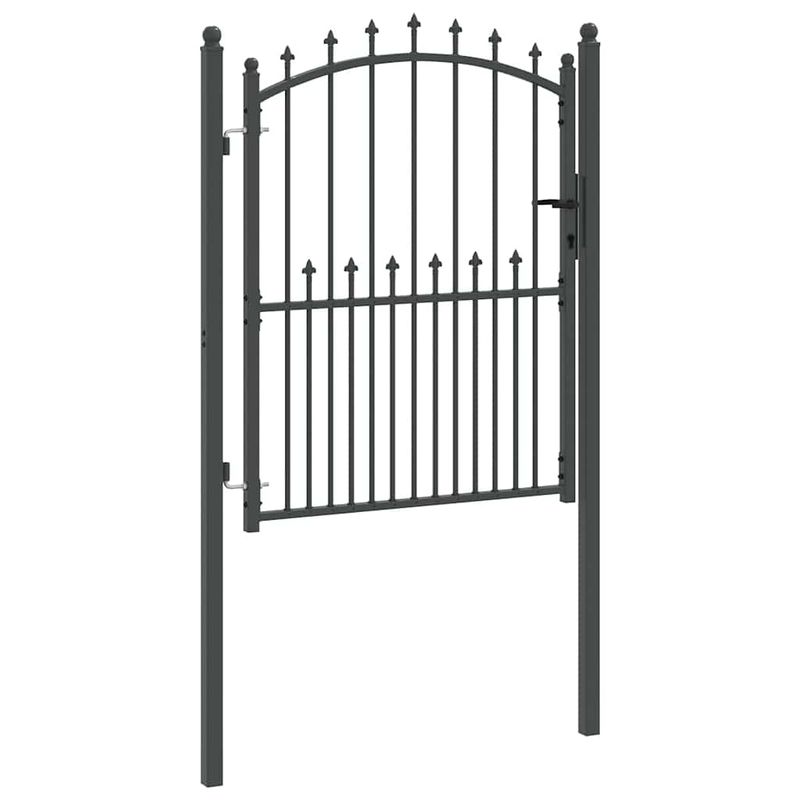 Casa si Gradina - Constructii - Usi interior, exterior si garaj - Usi garaj - Poarta de gard cu tepi Gri 150 x 100 cm Otel vopsit in pulbere - Infinity.ro