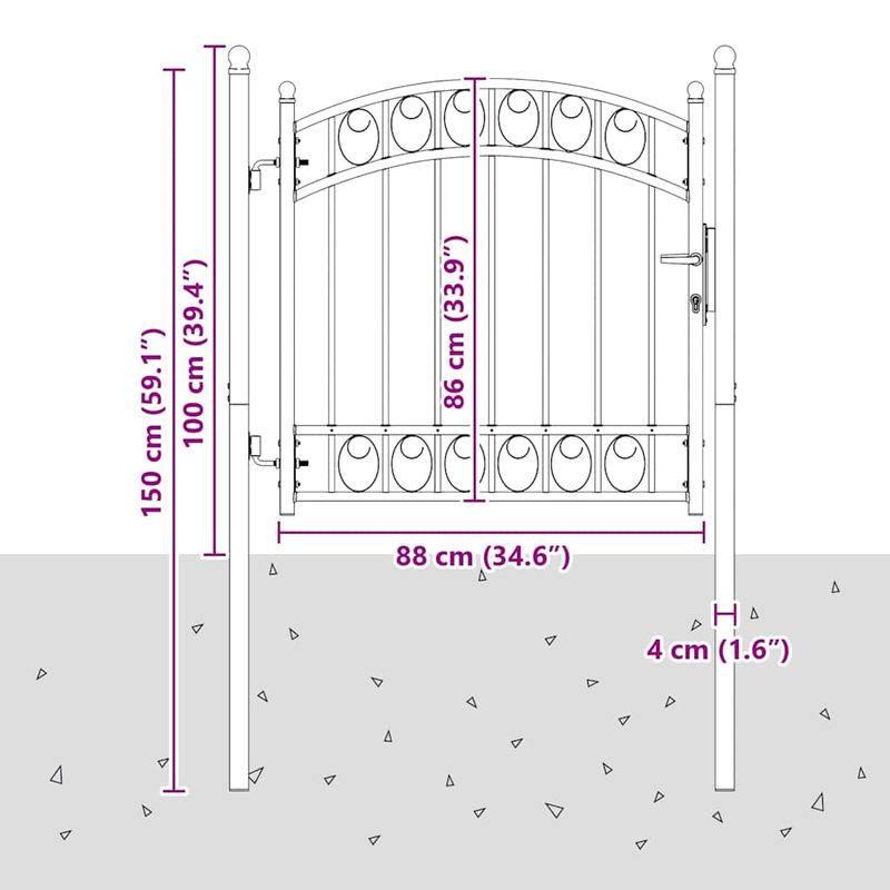 Casa si Gradina - Constructii - Usi interior, exterior si garaj - Usi garaj - Poarta de gard Gri 100 x 100 cm Otel vopsit in pulbere - Infinity.ro