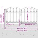 Casa si Gradina - Constructii - Usi interior, exterior si garaj - Usi garaj - Poarta de Gard Altele Gri 300 x 150 cm Otel - Infinity.ro
