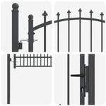 Casa si Gradina - Constructii - Usi interior, exterior si garaj - Usi garaj - Poarta de gard cu tepi Gri 200 x 100 cm Otel vopsit in pulbere - Infinity.ro