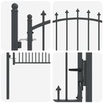 Casa si Gradina - Constructii - Usi interior, exterior si garaj - Usi garaj - Poarta de gard cu tepi Gri 150 x 100 cm Otel vopsit in pulbere - Infinity.ro