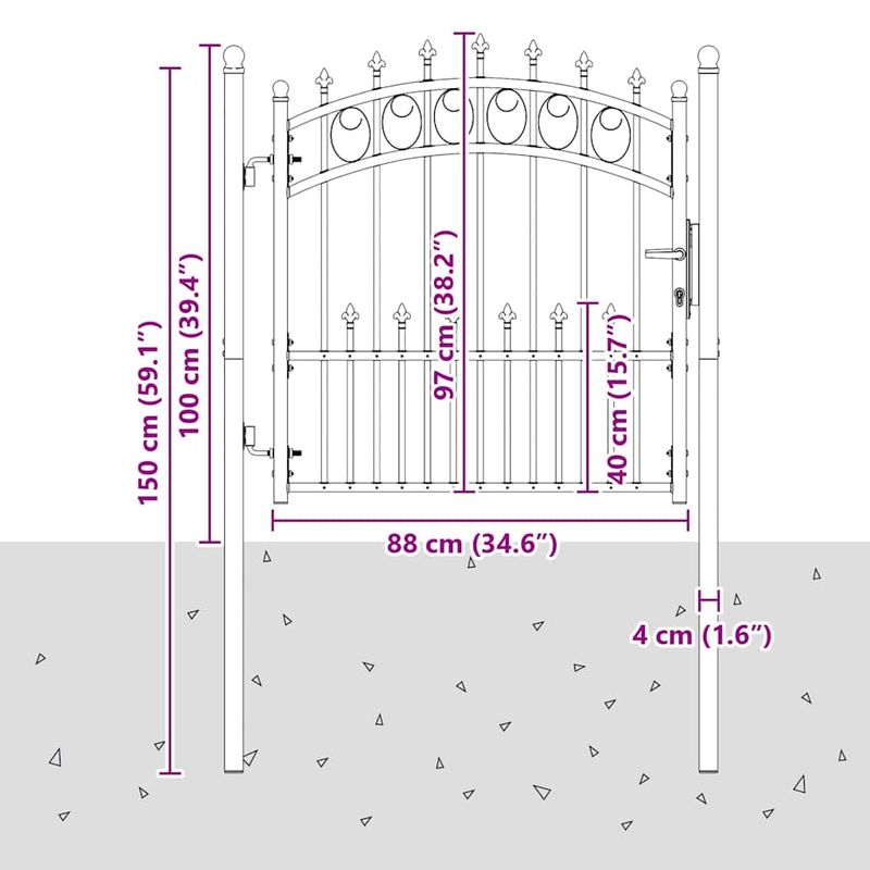Casa si Gradina - Constructii - Usi interior, exterior si garaj - Usi garaj - Poarta de gard cu varfuri Gri 100 x 100 cm - Infinity.ro