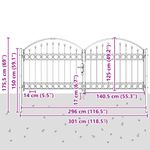 Casa si Gradina - Constructii - Usi interior, exterior si garaj - Usi garaj - Poarta de Gard Altele Gri 300 x 125 cm Otel - Infinity.ro