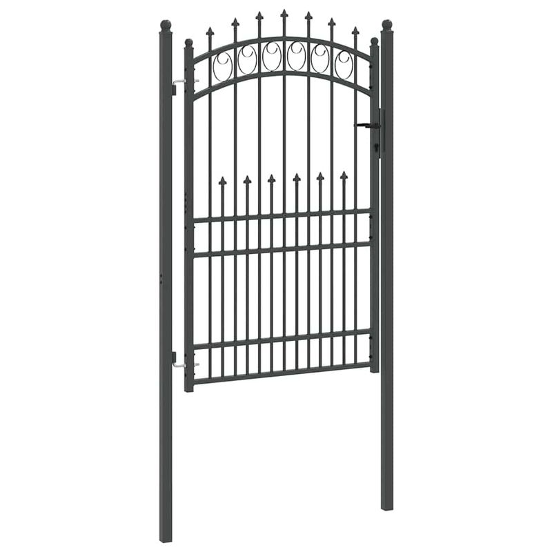 Casa si Gradina - Constructii - Usi interior, exterior si garaj - Usi garaj - Poarta de gard cu varfuri Gri 200 x 100 cm - Infinity.ro