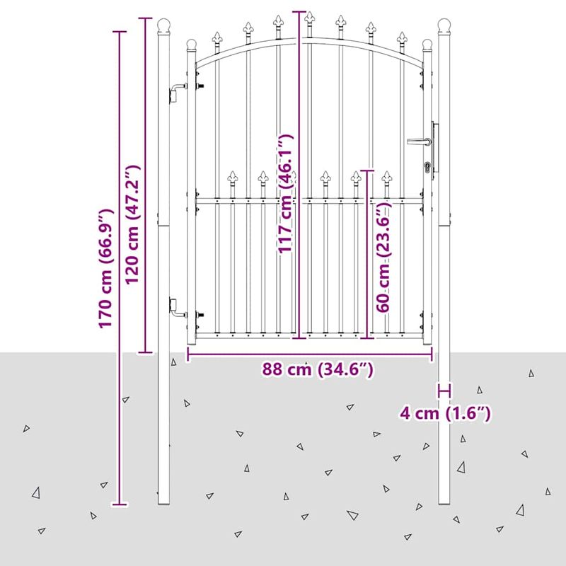 Casa si Gradina - Constructii - Usi interior, exterior si garaj - Usi garaj - Poarta de gard cu tepi Gri 150 x 100 cm Otel vopsit in pulbere - Infinity.ro