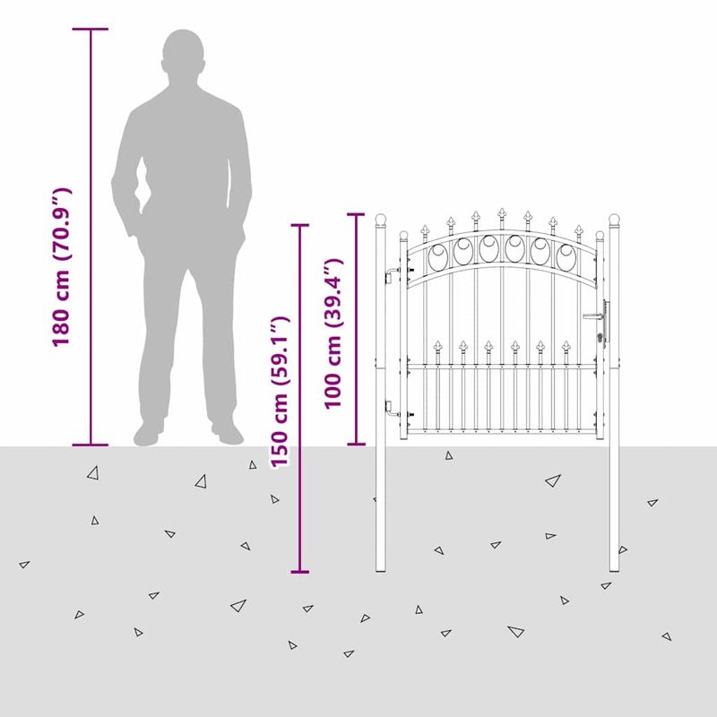 Casa si Gradina - Constructii - Usi interior, exterior si garaj - Usi garaj - Poarta de gard cu varfuri Gri 100 x 100 cm - Infinity.ro