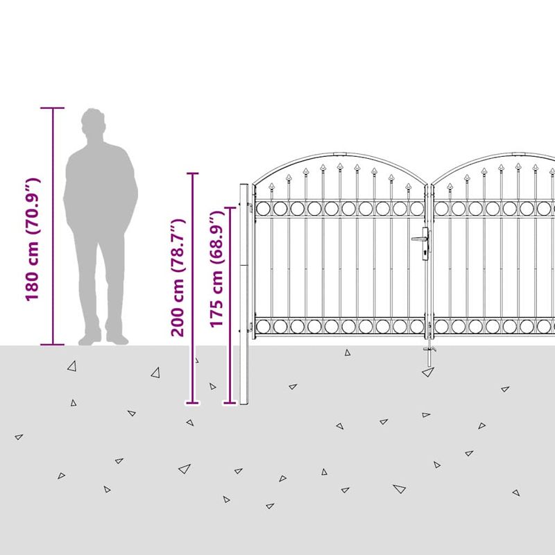 Casa si Gradina - Constructii - Usi interior, exterior si garaj - Usi garaj - Poarta de Gard Altele Gri 300 x 150 cm Otel - Infinity.ro