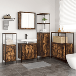 Casa si Gradina - Mobilier - Mobilier baie - Corpuri baie - Set de mobilier pentru baie din 5 piese din lemn tratat fumuriu - Infinity.ro