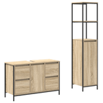 Casa si Gradina - Mobilier - Mobilier baie - Corpuri baie - Set de mobilier pentru baie  2 piese din lemn ingineresc sonoma - Infinity.ro