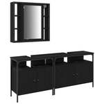 Casa si Gradina - Mobilier - Seturi de mobilier - Seturi baie - Set de mobilier pentru baie din 3 piese, lemn ingineresc, stejar negru - Infinity.ro