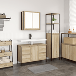 Casa si Gradina - Mobilier - Mobilier baie - Corpuri baie - Set de mobilier pentru baie  2 piese din lemn ingineresc sonoma - Infinity.ro