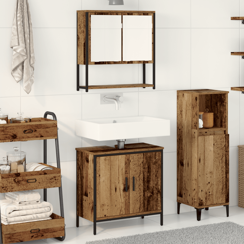 Casa si Gradina - Mobilier - Seturi de mobilier - Seturi baie - Set de Mobilier pentru Baie in 2 Piese din Lemn Vechi si Lemn Prelucrat - Infinity.ro