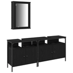 Casa si Gradina - Mobilier - Seturi de mobilier - Seturi baie - Set de mobilier pentru baie 3 piese lemn prelucrat negru - Infinity.ro
