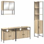 Casa si Gradina - Mobilier - Seturi de mobilier - Seturi baie - Set de mobilier pentru baie cu raft Pe perete 4 pcs Stejar sonoma Mediu - Infinity.ro