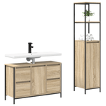 Casa si Gradina - Mobilier - Mobilier baie - Corpuri baie - Set de mobilier pentru baie  2 piese din lemn ingineresc sonoma - Infinity.ro