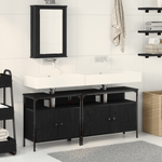 Casa si Gradina - Mobilier - Seturi de mobilier - Seturi baie - Set de mobilier pentru baie 3 piese lemn prelucrat negru - Infinity.ro
