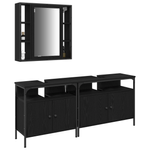 Casa si Gradina - Mobilier - Seturi de mobilier - Seturi baie - Set de mobilier pentru baie din 3 piese, lemn ingineresc, stejar negru - Infinity.ro