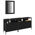 Casa si Gradina - Mobilier - Seturi de mobilier - Seturi baie - Set de mobilier pentru baie 3 piese lemn prelucrat negru - Infinity.ro