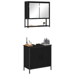 Casa si Gradina - Mobilier - Seturi de mobilier - Seturi baie - Set de mobilier pentru baie 2 piese in stejar negru din lemn prelucrat - Infinity.ro