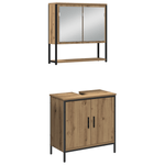 Casa si Gradina - Mobilier - Seturi de mobilier - Seturi baie - Set de mobilier pentru baie 4 piese Lemn de stejar artizanal - Infinity.ro