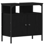 Casa si Gradina - Mobilier - Seturi de mobilier - Seturi baie - Set de mobilier pentru baie 3 piese lemn prelucrat negru - Infinity.ro