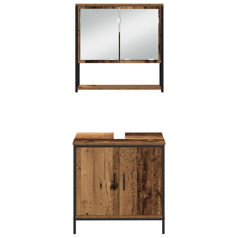 Casa si Gradina - Mobilier - Seturi de mobilier - Seturi baie - Set de Mobilier pentru Baie 3 Piese Lemn Vechi din Lemn Compozit - Infinity.ro