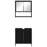 Casa si Gradina - Mobilier - Seturi de mobilier - Seturi baie - Set de mobilier pentru baie 2 piese in stejar negru din lemn prelucrat - Infinity.ro
