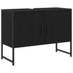 Casa si Gradina - Mobilier - Seturi de mobilier - Seturi baie - Set de Mobilier pentru Baie 3 Piese Negru Stejar Lemn Prelucrat - Infinity.ro