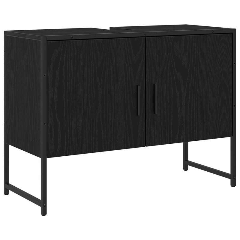 Casa si Gradina - Mobilier - Seturi de mobilier - Seturi baie - Set de Mobilier pentru Baie 3 Piese Negru Stejar Lemn Prelucrat - Infinity.ro