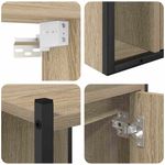 Casa si Gradina - Mobilier - Seturi de mobilier - Seturi baie - Set de mobilier pentru baie cu raft Pe perete Altele cu depozitare cu usa cu oglinda 4 pcs Stejar sonoma - Infinity.ro