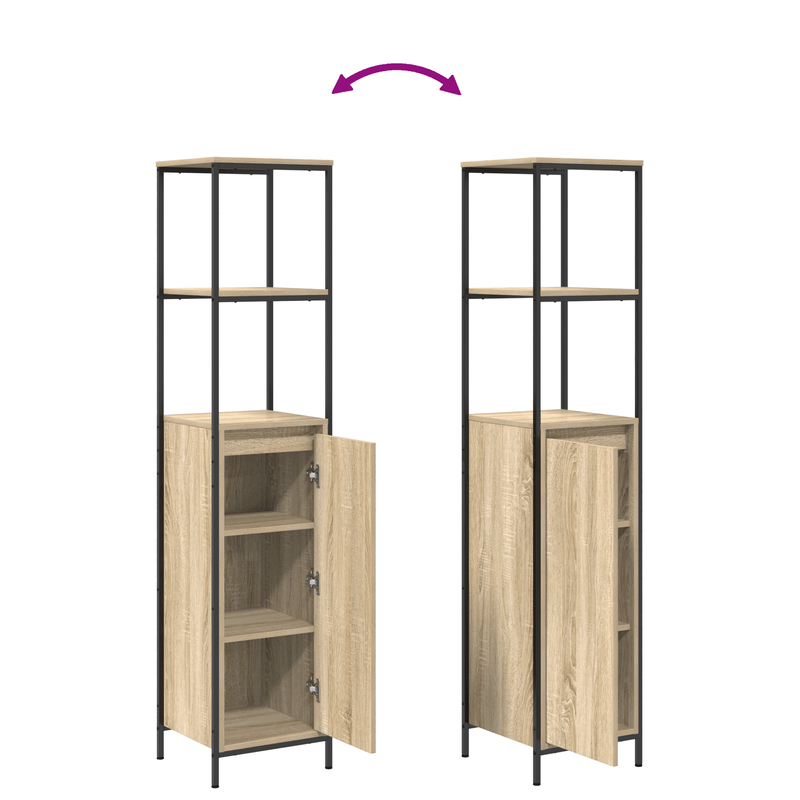 Casa si Gradina - Mobilier - Mobilier baie - Corpuri baie - Set de mobilier pentru baie  2 piese din lemn ingineresc sonoma - Infinity.ro