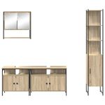Casa si Gradina - Mobilier - Seturi de mobilier - Seturi baie - Set de mobilier pentru baie cu raft Pe perete 4 pcs Stejar sonoma Mediu - Infinity.ro