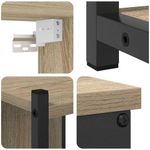 Casa si Gradina - Mobilier - Seturi de mobilier - Seturi baie - Set de mobilier pentru baie cu raft Pe perete 4 pcs Stejar sonoma Mediu - Infinity.ro