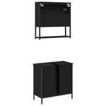 Casa si Gradina - Mobilier - Seturi de mobilier - Seturi baie - Set de mobilier pentru baie 2 piese in stejar negru din lemn prelucrat - Infinity.ro
