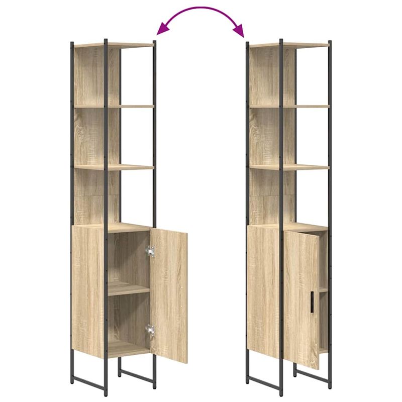 Casa si Gradina - Mobilier - Seturi de mobilier - Seturi baie - Set de mobilier pentru baie cu raft Pe perete 4 pcs Stejar sonoma Mediu - Infinity.ro