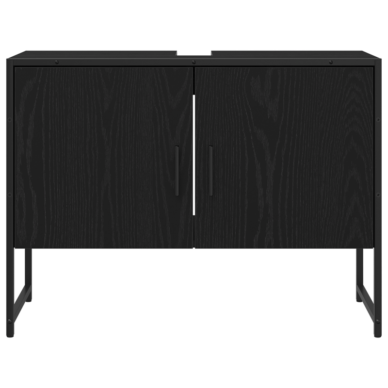 Casa si Gradina - Mobilier - Seturi de mobilier - Seturi baie - Set de Mobilier pentru Baie 3 Piese Negru Stejar Lemn Prelucrat - Infinity.ro