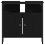 Casa si Gradina - Mobilier - Seturi de mobilier - Seturi baie - Set de Mobilier pentru Baie 3 Piese Negru Stejar Lemn Stratificat - Infinity.ro