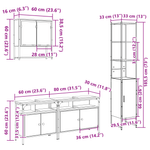 Casa si Gradina - Mobilier - Seturi de mobilier - Seturi baie - Set de mobilier pentru baie cu raft Pe perete 4 pcs Stejar sonoma Mediu - Infinity.ro