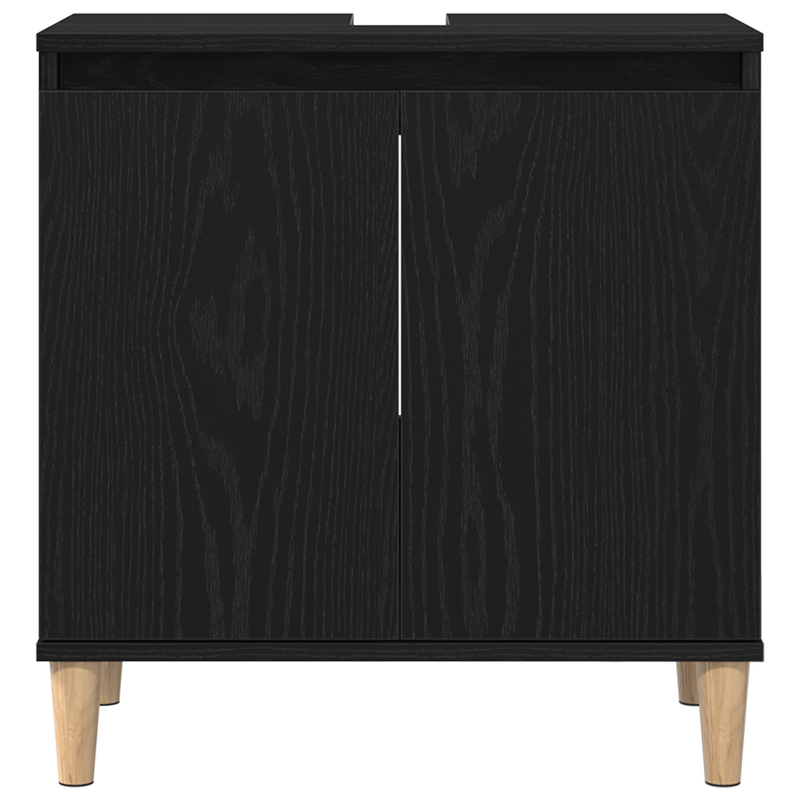 Casa si Gradina - Mobilier - Seturi de mobilier - Seturi baie - Set de Mobilier pentru Baie din 3 Piese Stejar Negru Lemn Prelucrat - Infinity.ro