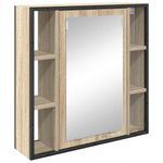 Casa si Gradina - Mobilier - Seturi de mobilier - Seturi baie - Set de mobilier pentru baie cu raft Pe perete cu depozitare cu usa cu oglinda 3 pcs Stejar sonoma - Infinity.ro