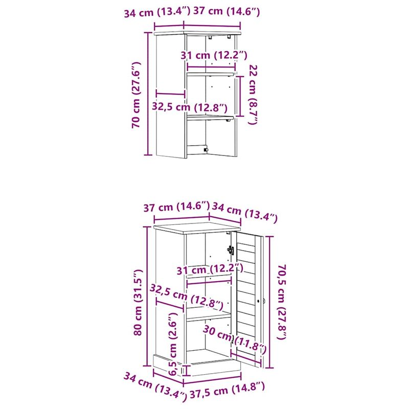 Casa si Gradina - Mobilier - Mobilier baie - Corpuri baie - Set de mobilier pentru baie 2 pcs Maro si alb 37 x 34 x 150 cm - Infinity.ro