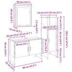 Casa si Gradina - Mobilier - Seturi de mobilier - Seturi baie - Set de Mobilier pentru Baie 3 Piese Negru Stejar Lemn Prelucrat - Infinity.ro