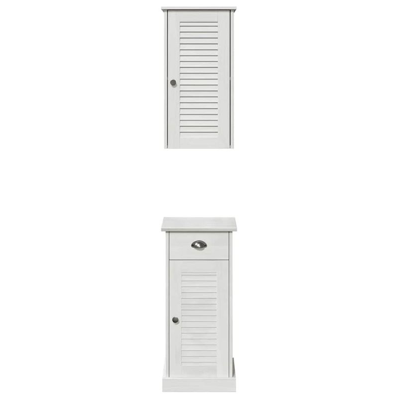 Casa si Gradina - Mobilier - Mobilier baie - Corpuri baie - Set de mobilier pentru baie 2 pcs Maro si alb 37 x 34 x 80 cm - Infinity.ro