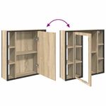 Casa si Gradina - Mobilier - Seturi de mobilier - Seturi baie - Set de mobilier pentru baie cu raft Pe perete cu depozitare cu usa cu oglinda 3 pcs Stejar sonoma - Infinity.ro