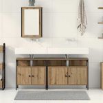 Casa si Gradina - Mobilier - Seturi de mobilier - Seturi baie - Set de mobilier pentru baie 3 piese Stejar artizanal Lemn ingineresc - Infinity.ro