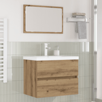 Casa si Gradina - Mobilier - Seturi de mobilier - Seturi baie - Set de mobilier pentru baie cu depozitare cu oglinda 3 pcs Stejar negru - Infinity.ro
