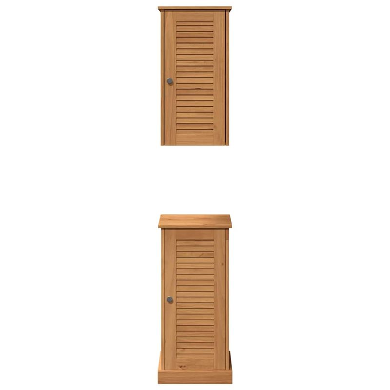 Casa si Gradina - Mobilier - Mobilier baie - Corpuri baie - Set de mobilier pentru baie cu raft 2 pcs Marou si Marou miere - Infinity.ro
